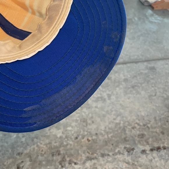 Vintage Sacramento Patch Snapback Trucker Hat USA Retro Blue Yellow Football - Picture 12 of 15